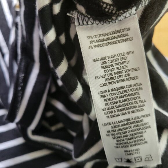 Calvin Klein Women Top 1X Tunic Performance Black Stripe Asymmetric STR191E - Picture 9 of 9